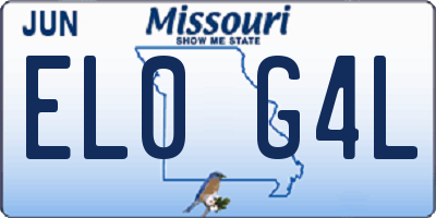 MO license plate EL0G4L