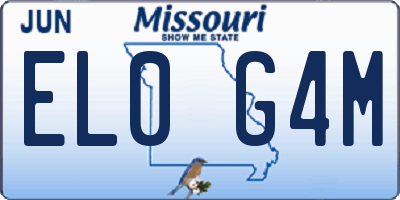MO license plate EL0G4M