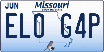 MO license plate EL0G4P