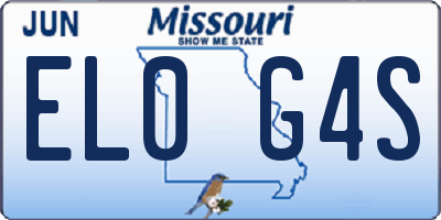 MO license plate EL0G4S