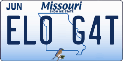 MO license plate EL0G4T