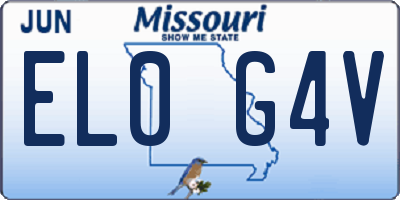 MO license plate EL0G4V