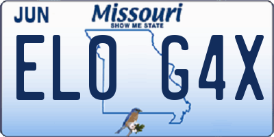 MO license plate EL0G4X