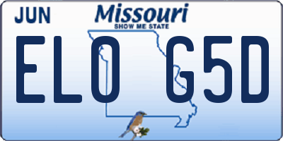 MO license plate EL0G5D
