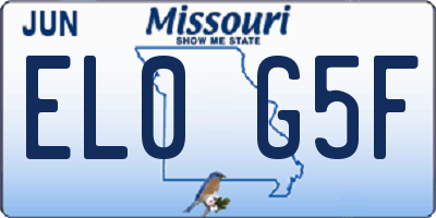 MO license plate EL0G5F