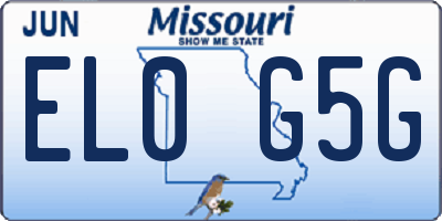 MO license plate EL0G5G