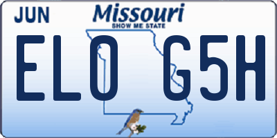 MO license plate EL0G5H