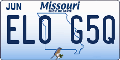 MO license plate EL0G5Q