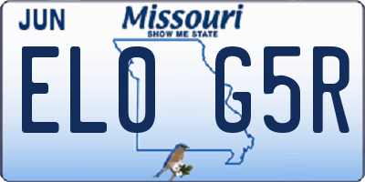 MO license plate EL0G5R