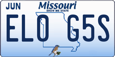MO license plate EL0G5S