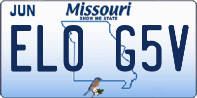 MO license plate EL0G5V