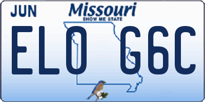 MO license plate EL0G6C