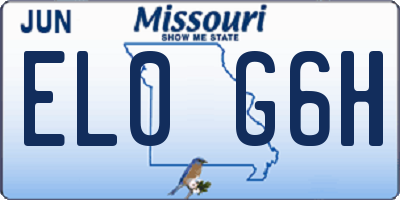 MO license plate EL0G6H
