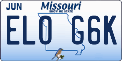 MO license plate EL0G6K