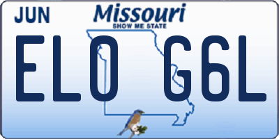MO license plate EL0G6L