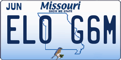 MO license plate EL0G6M