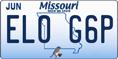 MO license plate EL0G6P