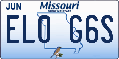 MO license plate EL0G6S
