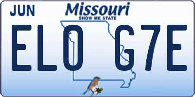 MO license plate EL0G7E