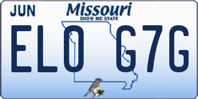 MO license plate EL0G7G
