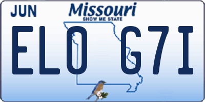 MO license plate EL0G7I