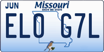 MO license plate EL0G7L