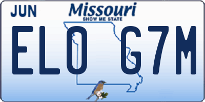 MO license plate EL0G7M