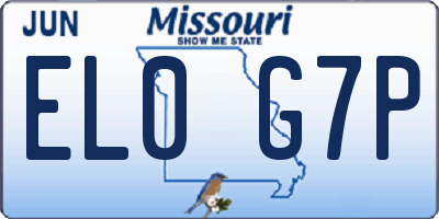 MO license plate EL0G7P