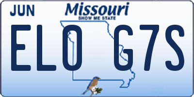 MO license plate EL0G7S
