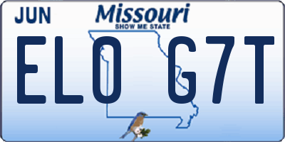 MO license plate EL0G7T