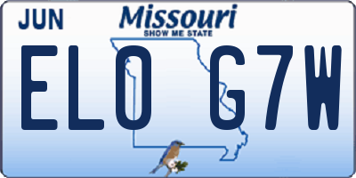 MO license plate EL0G7W