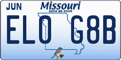 MO license plate EL0G8B