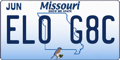 MO license plate EL0G8C