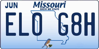 MO license plate EL0G8H