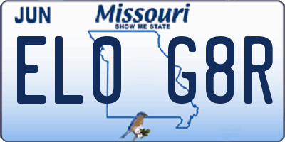 MO license plate EL0G8R