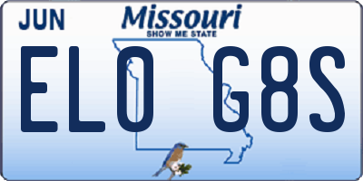 MO license plate EL0G8S