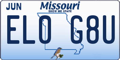 MO license plate EL0G8U