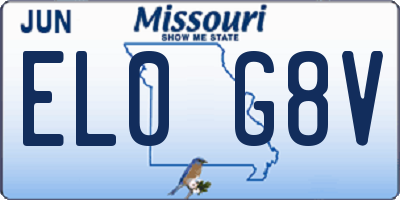MO license plate EL0G8V