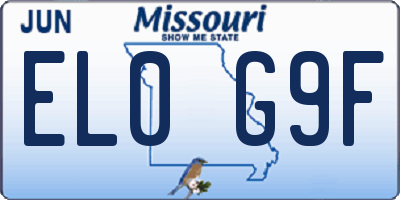 MO license plate EL0G9F