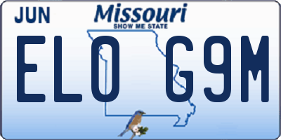 MO license plate EL0G9M