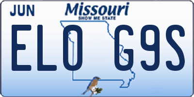 MO license plate EL0G9S