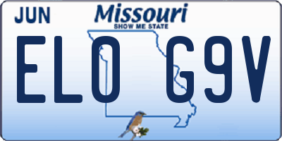 MO license plate EL0G9V