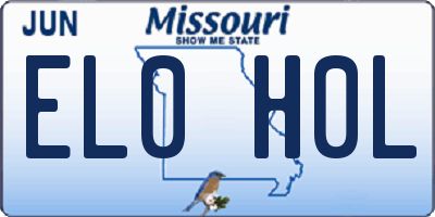 MO license plate EL0H0L