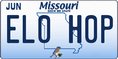 MO license plate EL0H0P