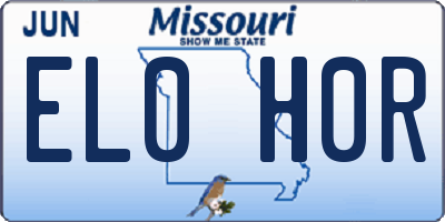 MO license plate EL0H0R