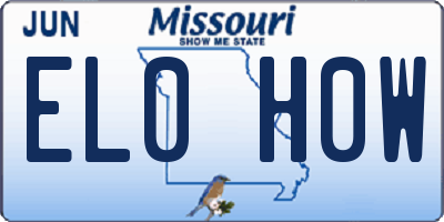 MO license plate EL0H0W