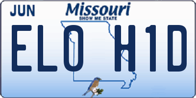 MO license plate EL0H1D