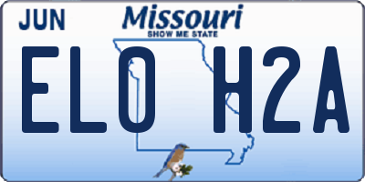 MO license plate EL0H2A