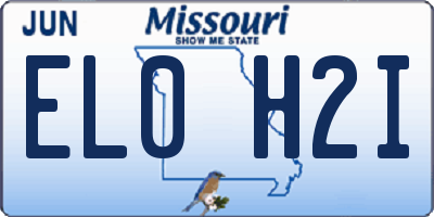 MO license plate EL0H2I
