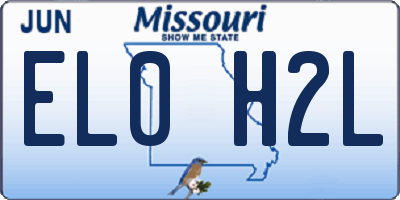 MO license plate EL0H2L